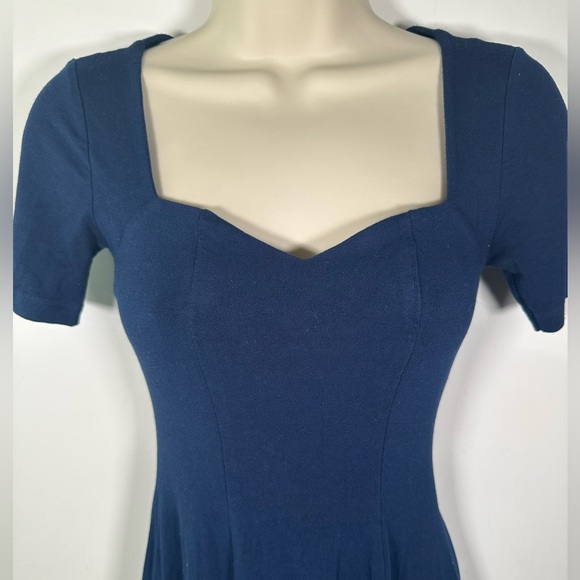 ASOS navy blue fit and flare dress size 4 - Picture 4 of 4